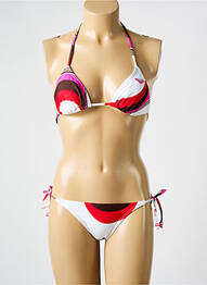 Costum de baie din două piese elasticitate top triunghiuri alb ROXY femme