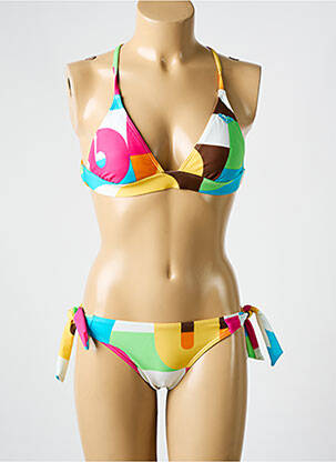Costum de baie din două piese elasticitate top triunghiuri alb ROXY femeie