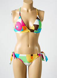 Costum de baie din două piese elasticitate top triunghiuri alb ROXY femme