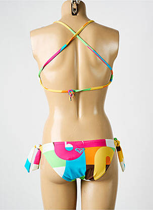 Costum de baie din două piese elasticitate top triunghiuri alb ROXY femeie