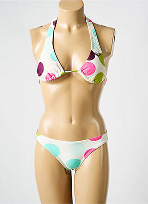 Costum de baie din două piese elasticitate top triunghiuri alb ROXY femeie