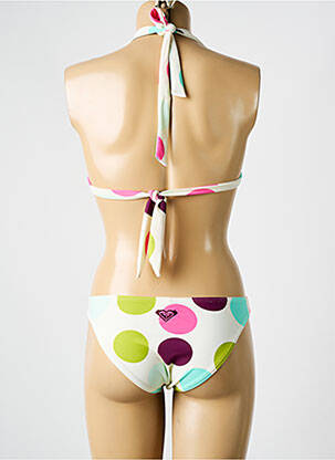 Costum de baie din două piese elasticitate top triunghiuri alb ROXY femeie