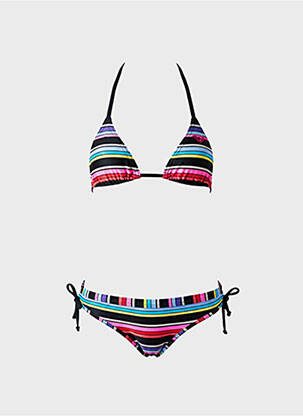 Costum de baie din două piese imprimeu dungi negru ROXY fată