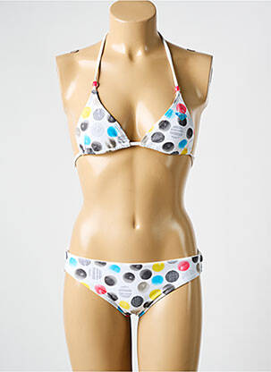 Costum de baie din două piese elasticitate alb ROXY fată