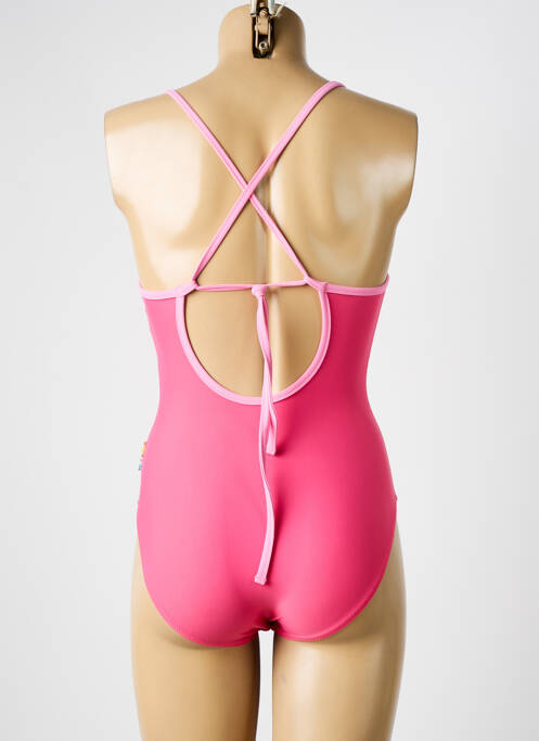 Costum de baie dintr-o singură piesă roz QUIKSILVER fată