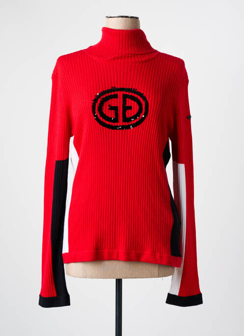 Pulover cu guler înalt roșu GOLDBERGH femeie