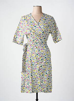 Rochie midi imprimeu floral mâneci scurte galben LES BONHEURS DE SOPHIE femeie