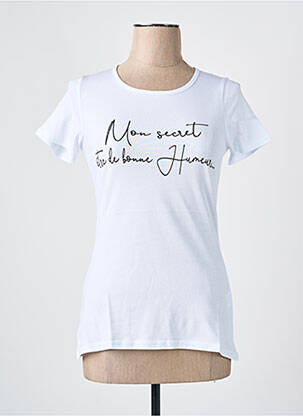 Tricou imprimeu fantezie mâneci scurte alb LES BONHEURS DE SOPHIE femeie