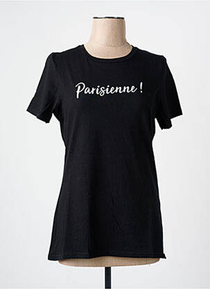 Tricou serigrafie mâneci scurte negru LES BONHEURS DE SOPHIE femeie