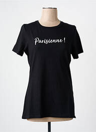 Tricou serigrafie mâneci scurte negru LES BONHEURS DE SOPHIE femme