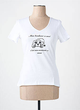 Tricou imprimeu fantezie mâneci scurte alb LES BONHEURS DE SOPHIE femeie