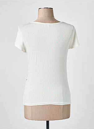 Tricou serigrafie mâneci scurte bej COTE ANGLAISE femeie
