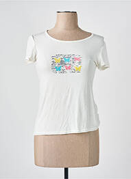 Tricou serigrafie mâneci scurte bej COTE ANGLAISE femme