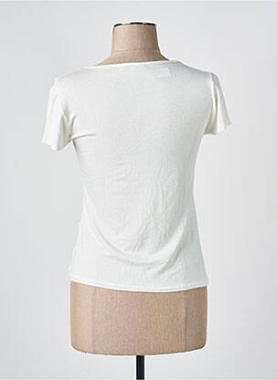 Tricou serigrafie mâneci scurte bej COTE ANGLAISE femeie