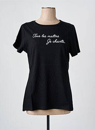 Tricou serigrafie mâneci scurte negru LES BONHEURS DE SOPHIE femeie