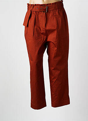 Pantalon drept talie elastică maro SESSUN femeie