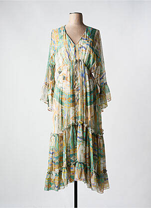 Rochie lungă mâneci lungi mâneci lungi verde GOA GOA femeie