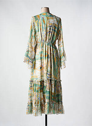 Rochie lungă mâneci lungi mâneci lungi verde GOA GOA femeie
