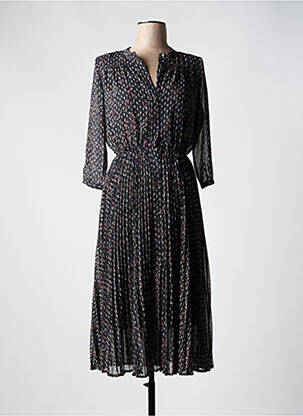 Rochie midi croială fluidă mâneci lungi negru SESSUN femeie
