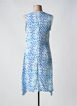 Rochie midi imprimeu fantezie fără mâneci albastru GOA GOA femeie