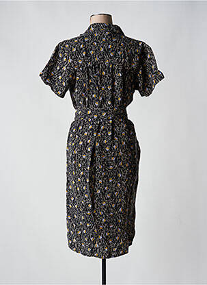 Rochie midi imprimeu fantezie mâneci scurte negru SESSUN femeie