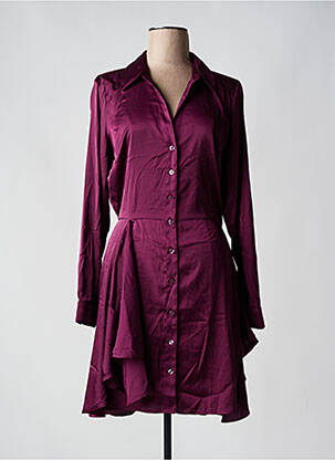 Rochie midi mâneci lungi mâneci lungi violet GUESS femeie