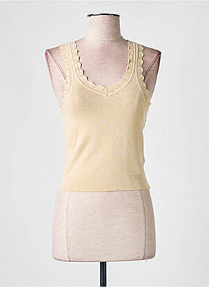 Pulover bej GUESS femeie