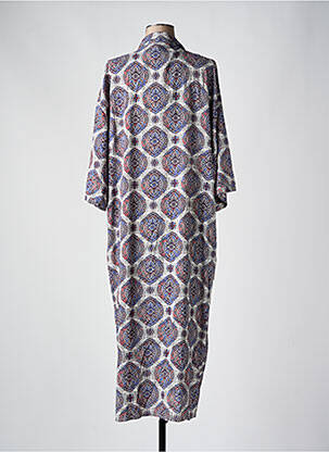 Rochie lungă imprimeu fantezie mâneci 3/4 gri GENESIS femeie