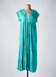 Rochie lungă mâneci scurte mâneci scurte verde GENESIS femeie