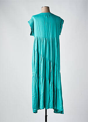 Rochie lungă mâneci scurte mâneci scurte verde GENESIS femeie