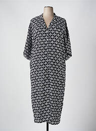 Rochie lungă imprimeu fantezie mâneci 3/4 negru GENESIS femme