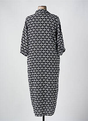 Rochie lungă imprimeu fantezie mâneci 3/4 negru GENESIS femeie