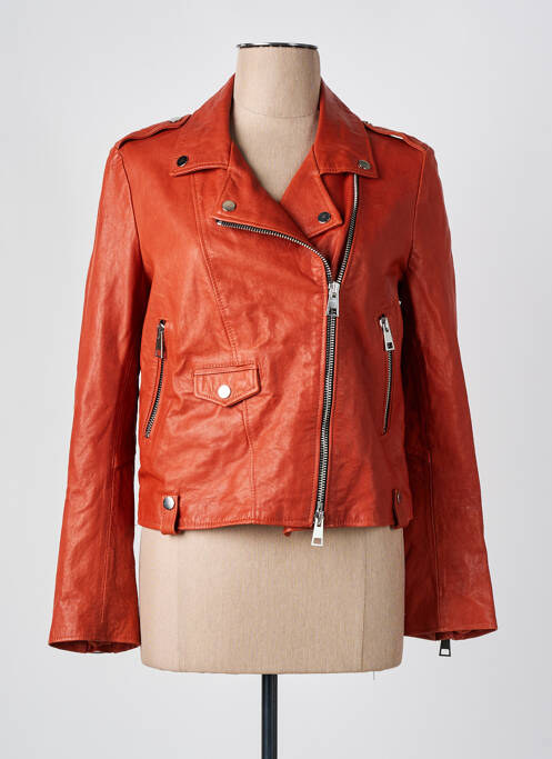 Geacă din piele buzunare maro IMPERIAL femme