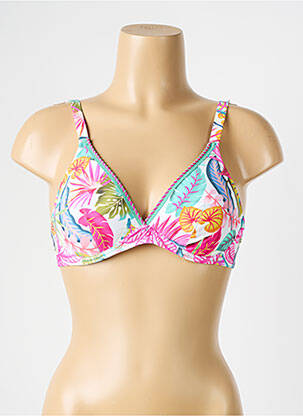 Sutien de costum de baie elasticitate sutien balconet cu decolteu înalt alb ANTIGEL femeie