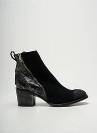 Botine/ghete țesătură satinată toc de 4 la 6 cm argintiu MEXICANA femme