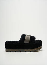 Mulete/saboți țesătură satinată toc de 4 la 6 cm negru UGG femme