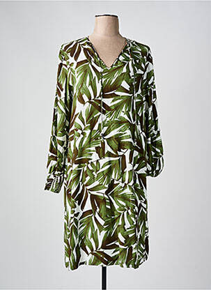 Rochie midi croială fluidă mâneci lungi verde HUGO BOSS femeie