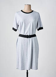 Rochie midi mâneci scurte mâneci scurte gri HUGO BOSS femeie