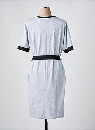 Rochie midi mâneci scurte mâneci scurte gri HUGO BOSS femeie