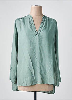 Cămașă țesătură poplin mâneci lungi verde MASON'S femeie
