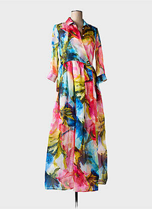 Rochie lungă mâneci lungi mâneci lungi roz SARA ROKA femeie