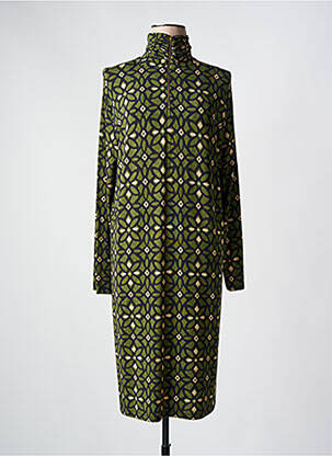 Rochie midi imprimeu fantezie mâneci lungi verde SIYU femeie