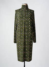Rochie midi imprimeu fantezie mâneci lungi verde SIYU femeie