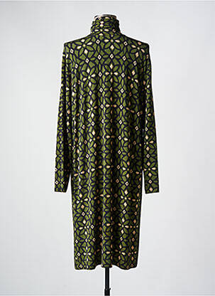 Rochie midi imprimeu fantezie mâneci lungi verde SIYU femeie