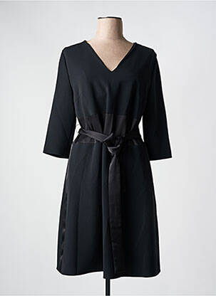 Rochie midi mâneci lungi mâneci lungi negru HUGO BOSS femeie