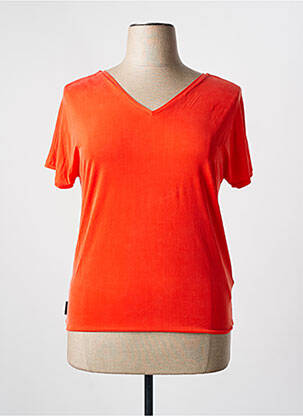 Tricou guler în v mâneci scurte portocalie RRD (ROBERTO RICCI DESIGNS) femeie