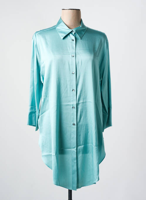 Tunică mâneci lungi guler de bluză albastru HER SHIRT femme