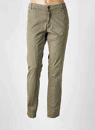 Pantalon chino țesătură poplin mărime normală verde MASON'S femeie