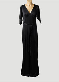 Salopetă-pantalon închidere cu fermoar la spate mâneci 3/4 negru HUGO BOSS femme