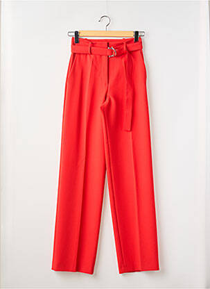 Pantalon drept talie cu cleme talie înaltă roșu HUGO BOSS femeie
